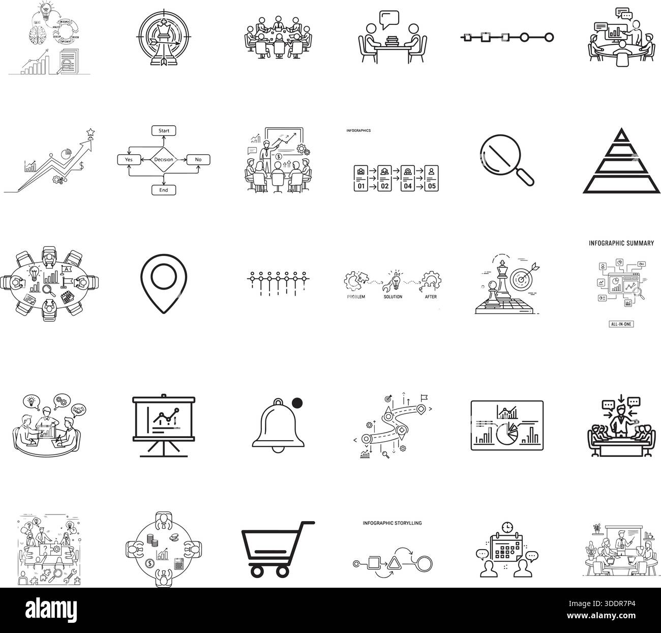 Elementi infografici aziendali per presentazioni e report Illustrazione Vettoriale