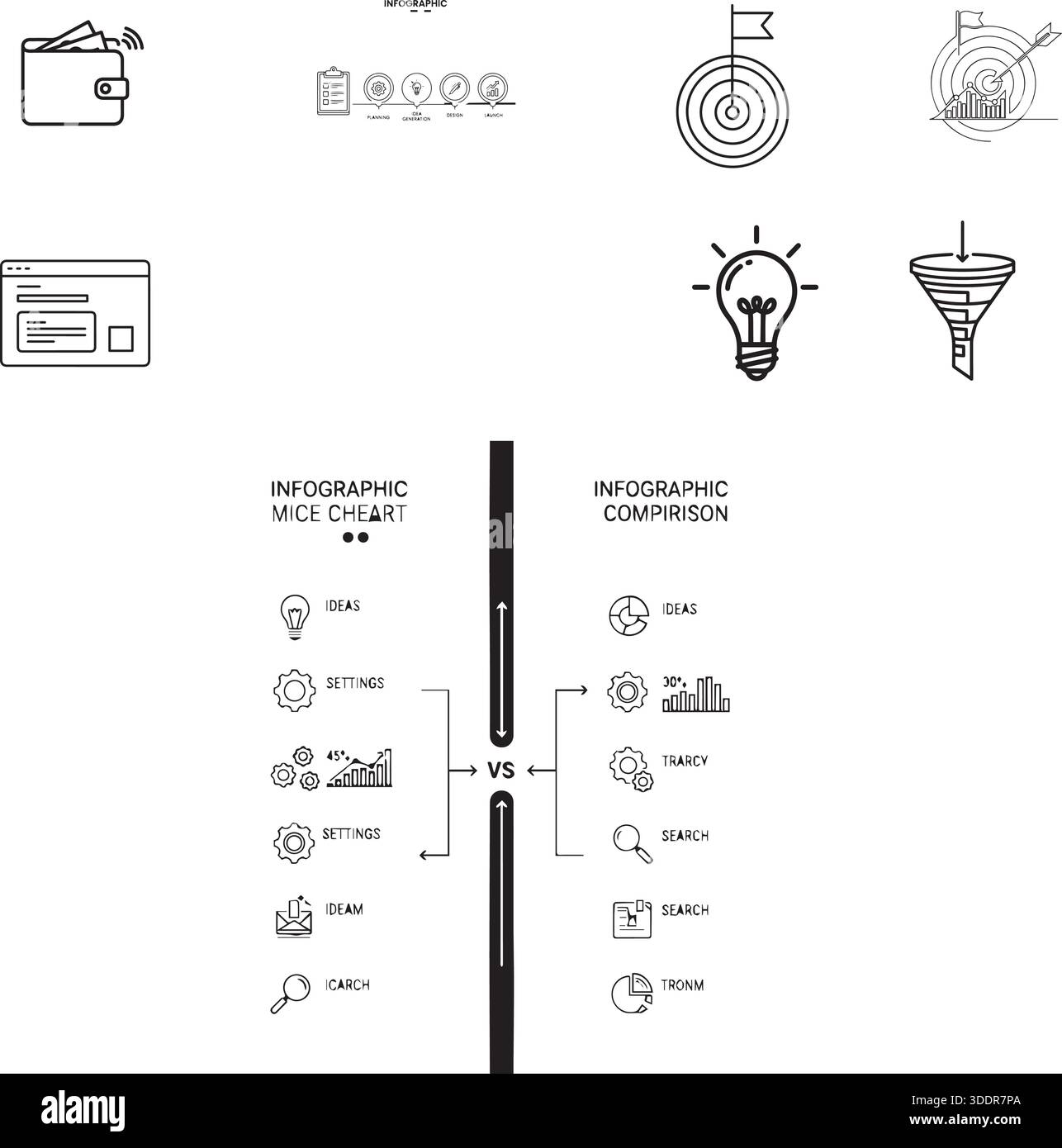 Elementi infografici aziendali per analisi di marketing e finanza Illustrazione Vettoriale