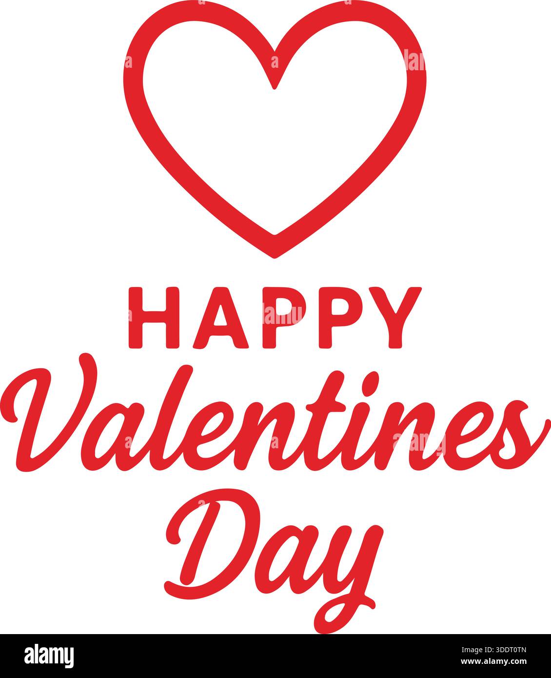 Felice San Valentino cuore testo illustrazione di design Illustrazione Vettoriale