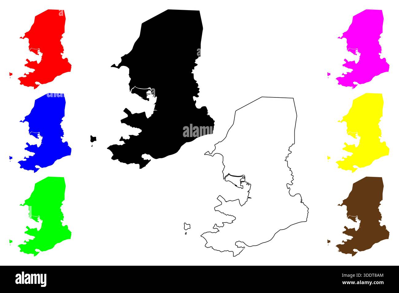 Olongapo City (regione di Luzon centrale, Repubblica delle Filippine, ROP) illustrazione vettoriale della mappa, schizzo di scarabeo mappa di Olongapo Illustrazione Vettoriale