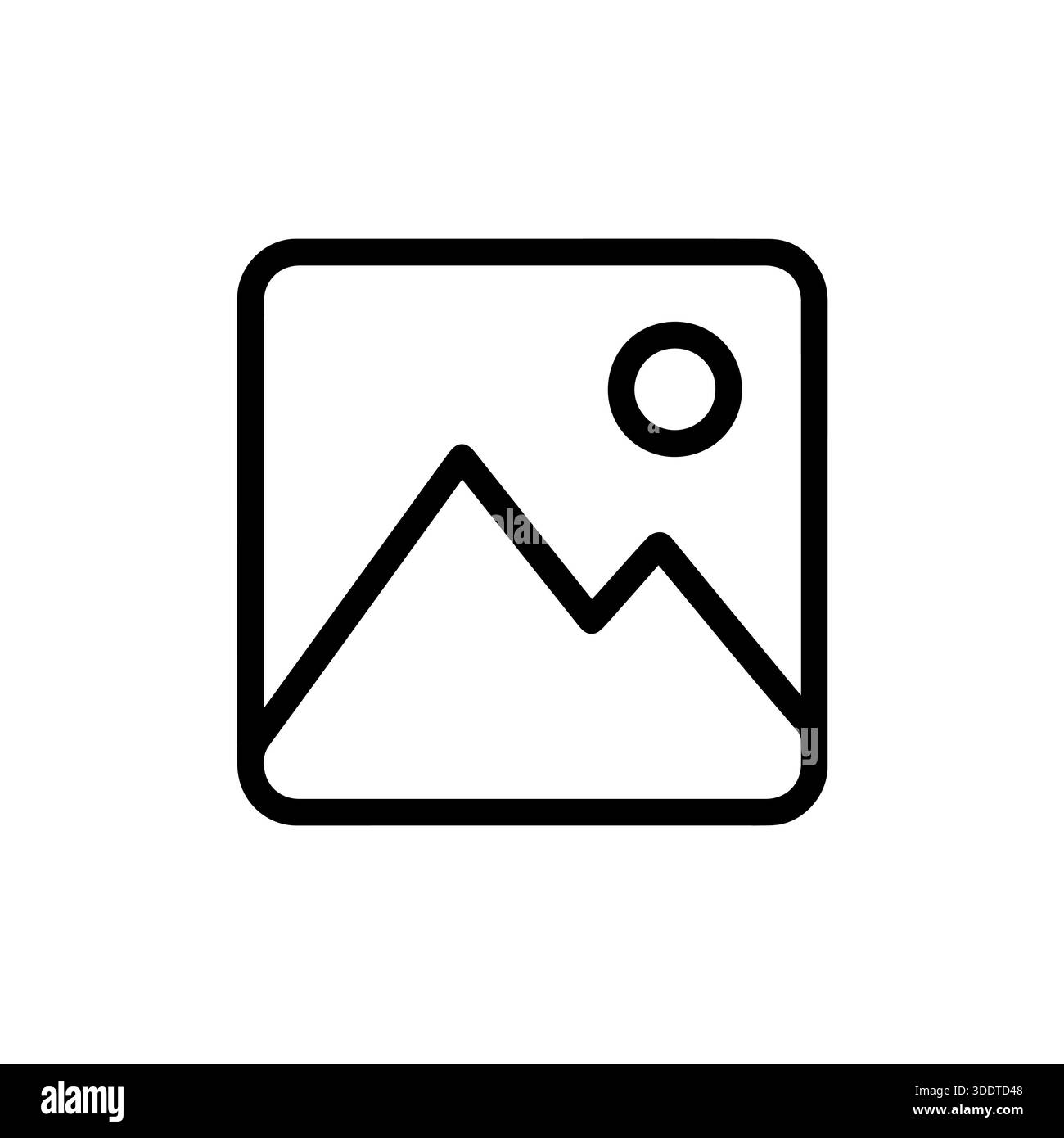 Segnaposto Galleria con montagna e sole, icona Media Asset che raffigura montagna e Sole per le anteprime Illustrazione Vettoriale