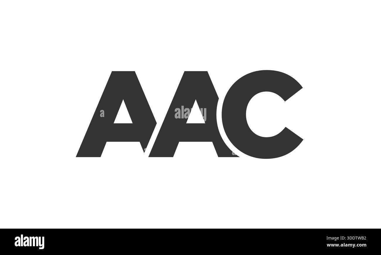Modello di design con logo AAC con testo in grassetto forte e moderno. Logotipo vettoriale iniziale con tipografia semplice e minima. Azienda alla moda ident Illustrazione Vettoriale