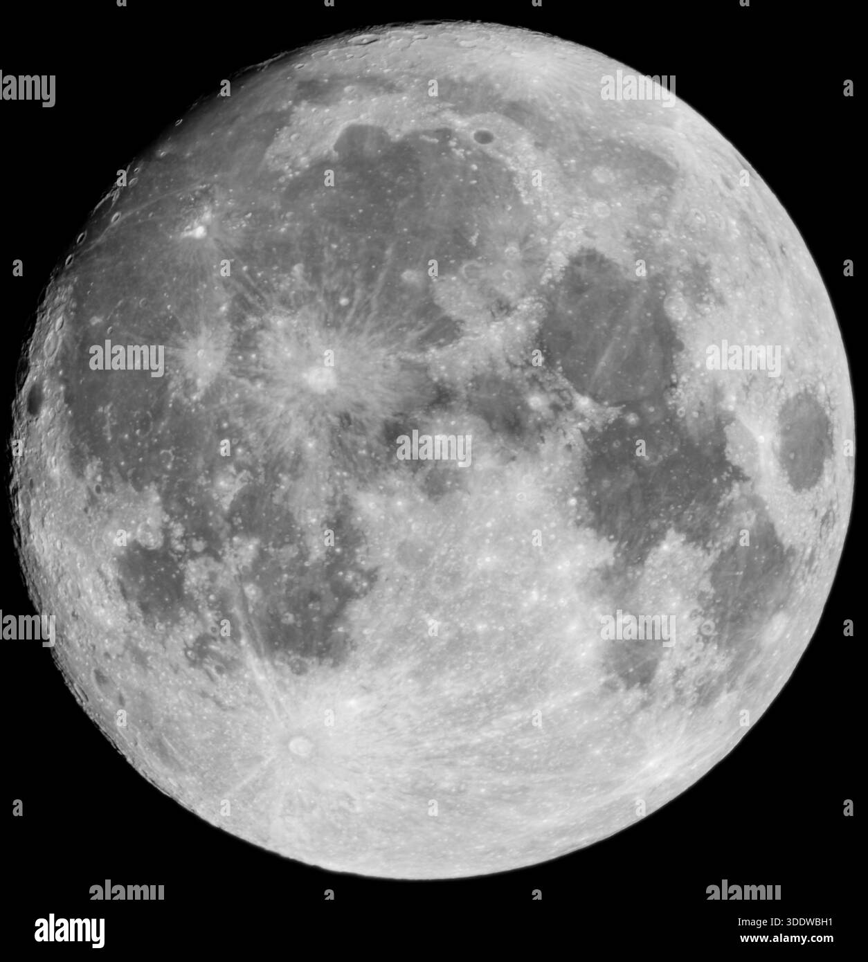 Luna piena di notte Foto Stock