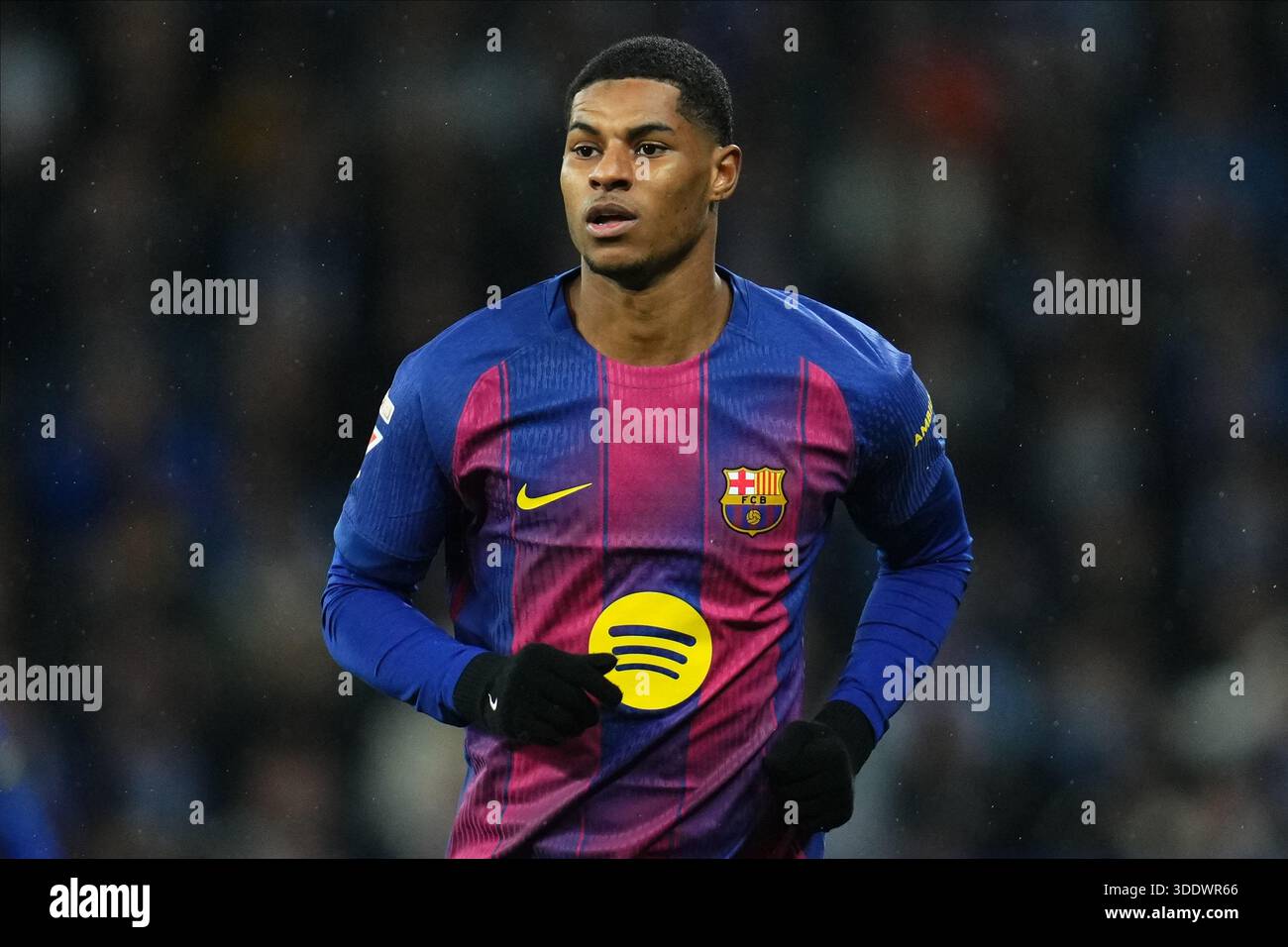 Barcellona, Spagna. 3 gennaio 2026. Marcus Rashford del FC Barcelona durante la Liga EA Sports match tra RCD Espanyol e FC Barcelona giocato allo stadio RCDE il 3 gennaio 2026 a Barcellona, in Spagna. (Foto di Bagu Blanco/PRESSIN) credito: PRESSINPHOTO SPORTS AGENCY/Alamy Live News Foto Stock
