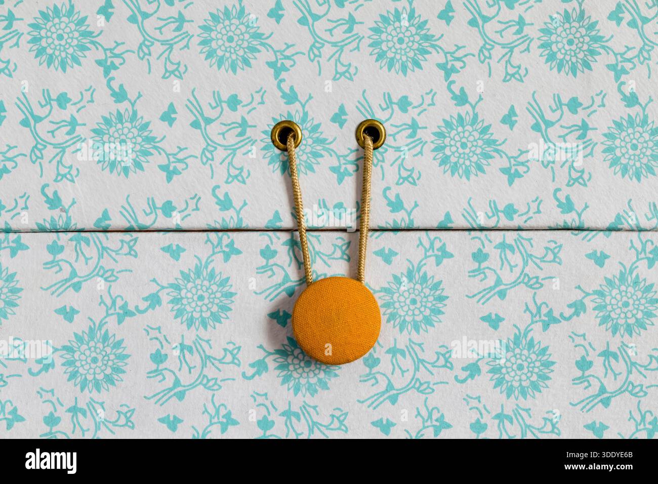 Primo piano di una scatola di cartone per la decorazione Foto Stock