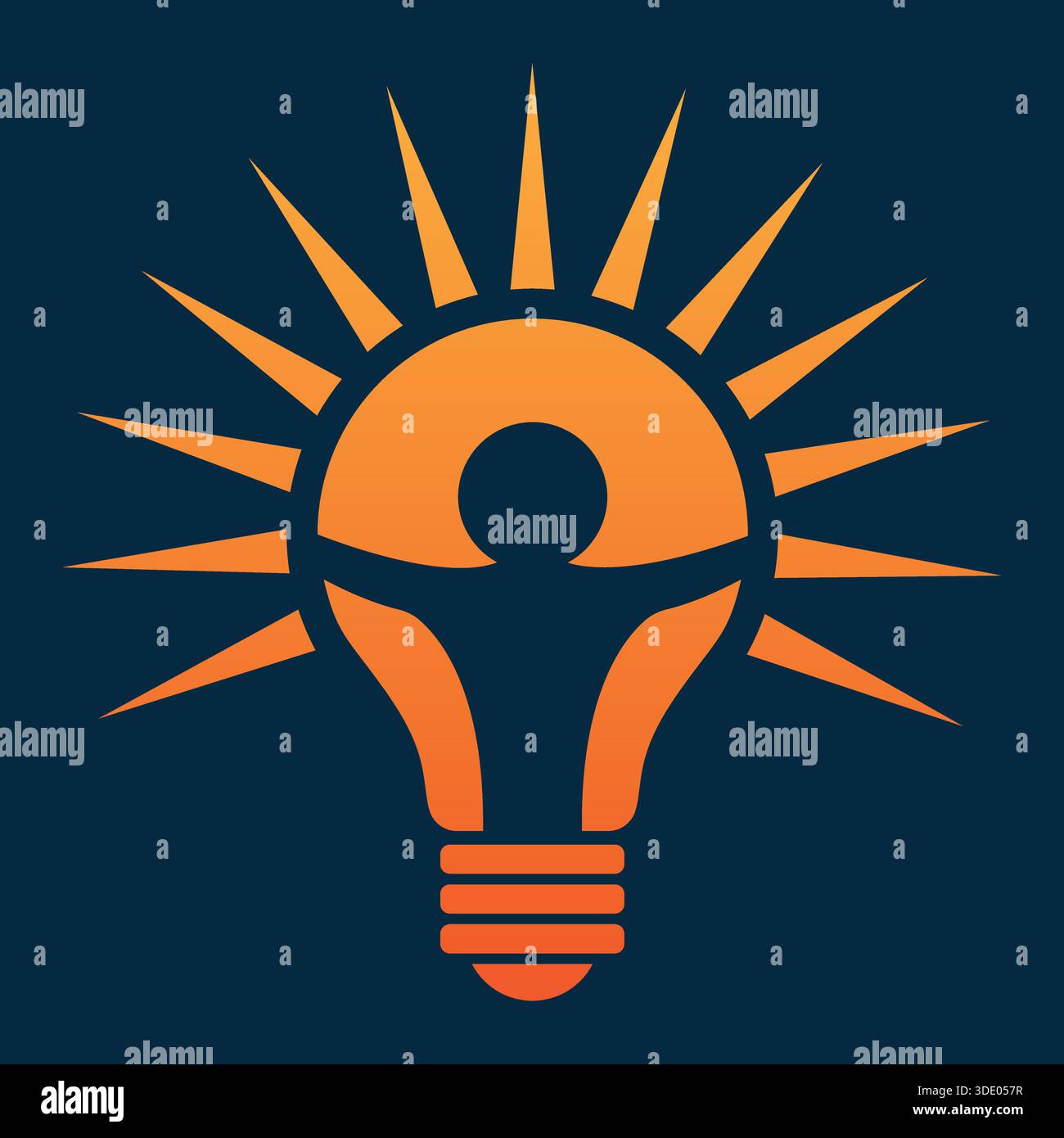 Lampadina Sunburst Creativity Innovation modello logo icona Vector Illustrazione Vettoriale