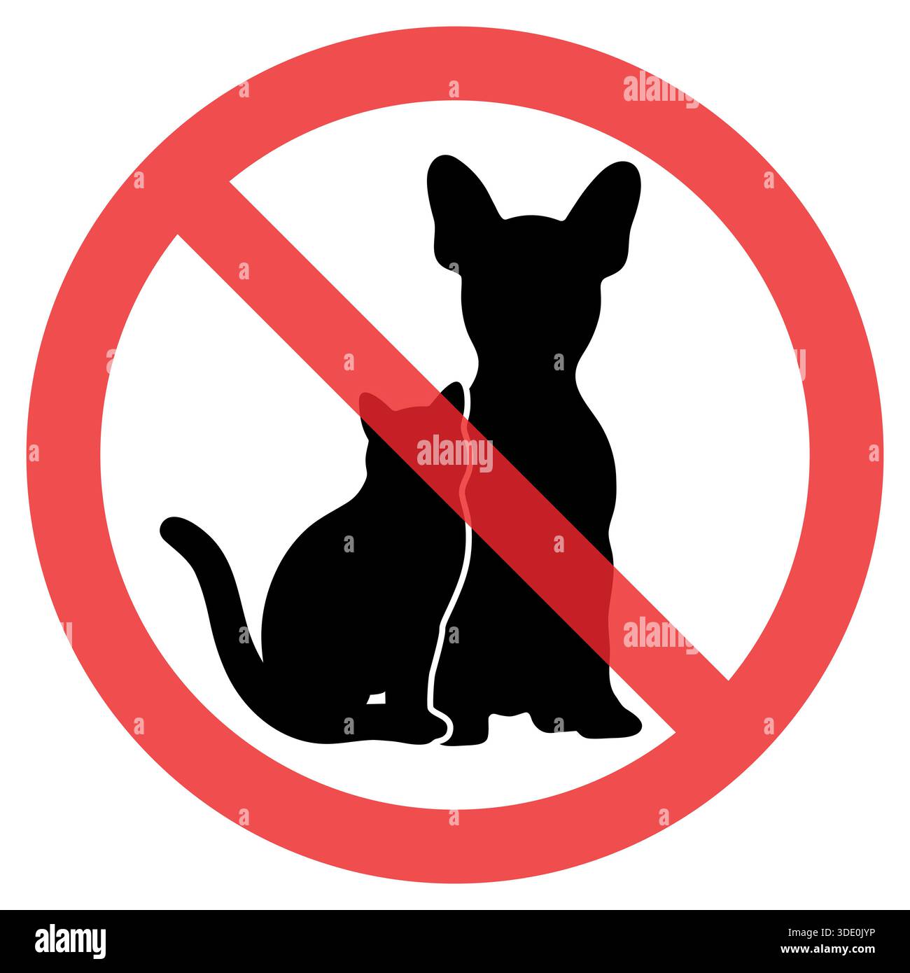 Illustrazione vettoriale animali proibiti su sfondo bianco Illustrazione Vettoriale