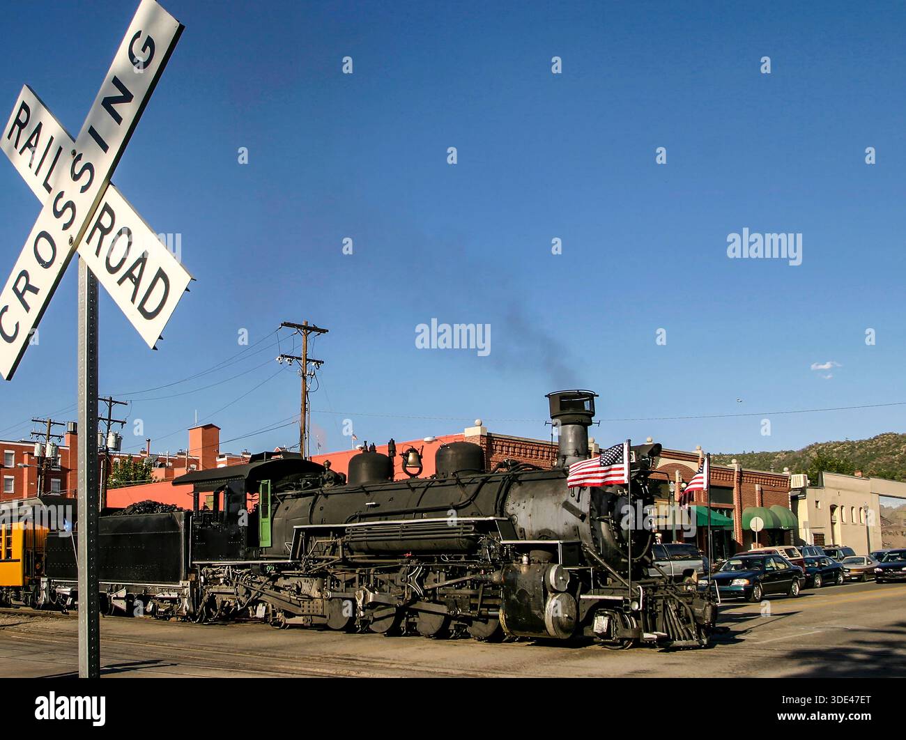 Treno a vapore in corso in Colorado Foto Stock