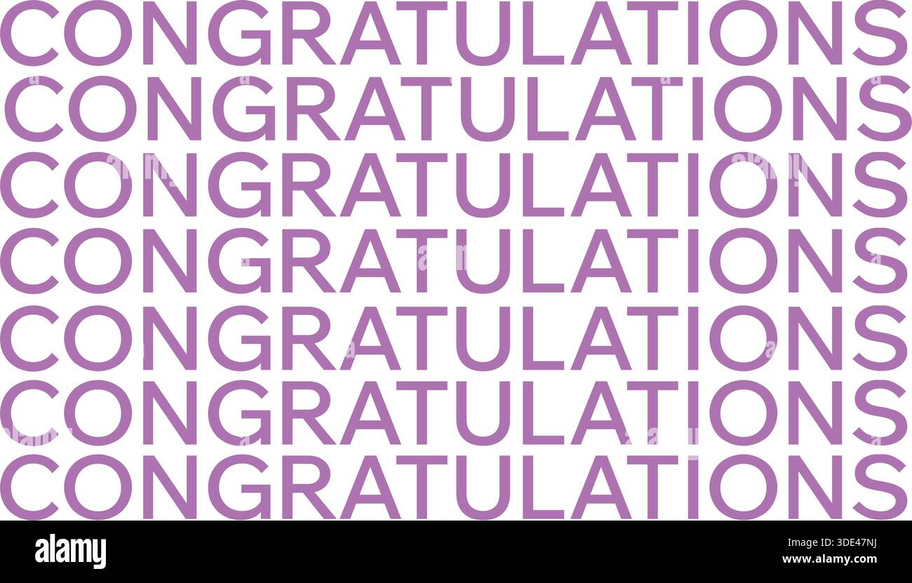 Messaggio di congratulazioni in grassetto viola su nero Illustrazione Vettoriale