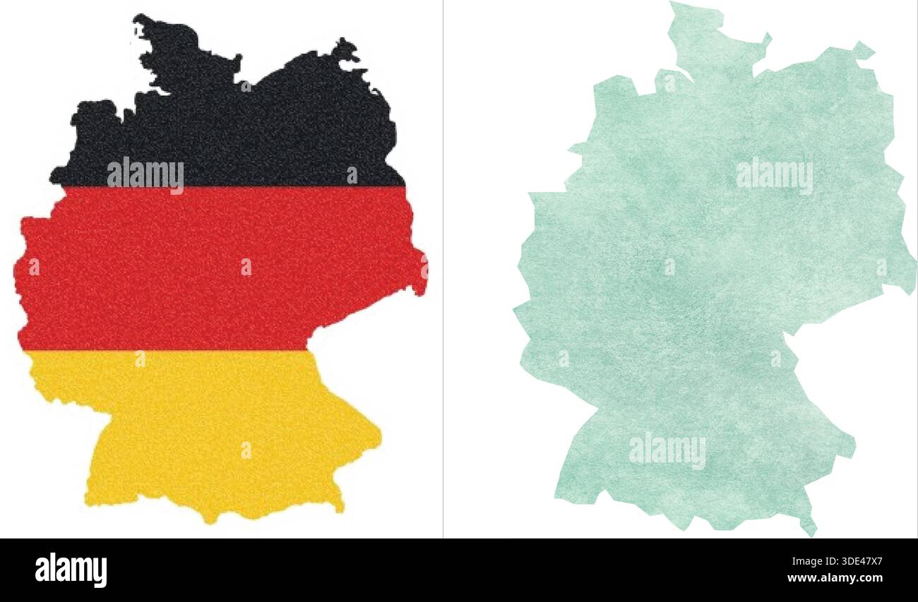Mappa della Germania con bandiera e mappa verde su sfondo nero Illustrazione Vettoriale