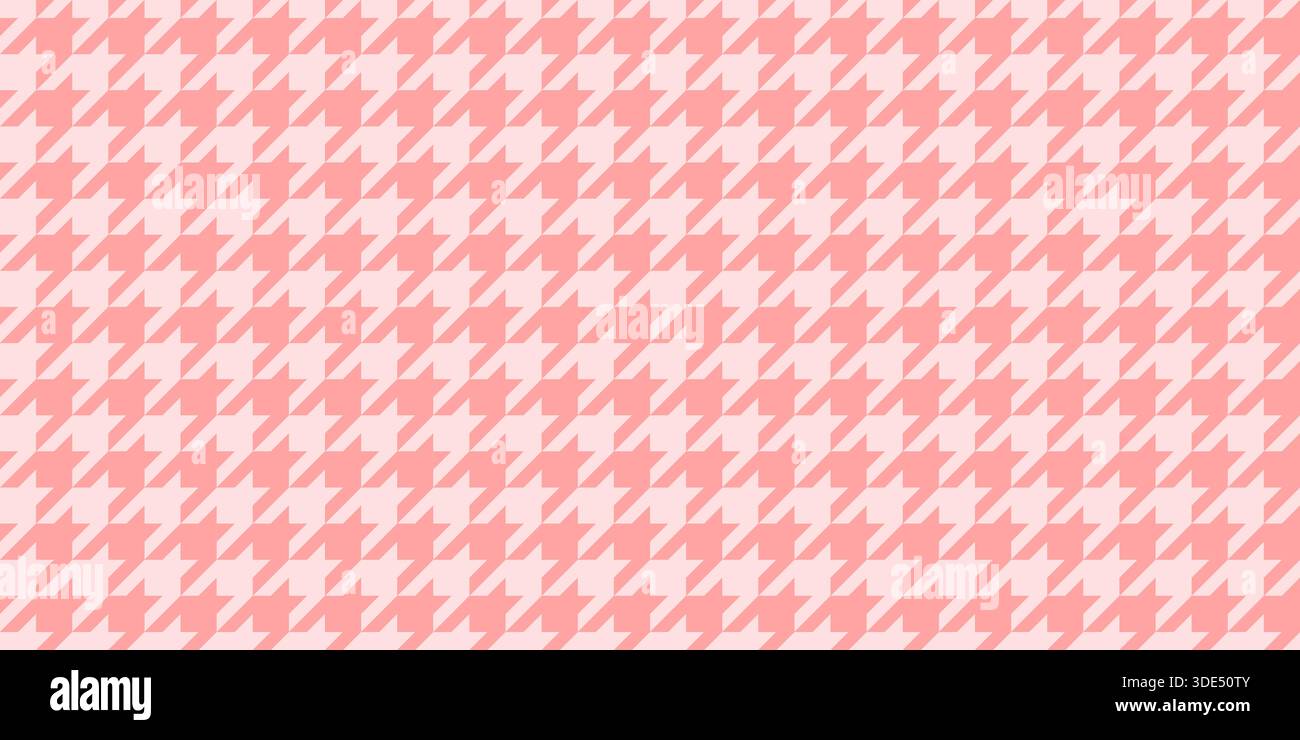 Grazioso motivo pied de poule vettoriale rosa senza cuciture, duotone a tessellazione a righe diagonali per tessuti e sfondi Illustrazione Vettoriale