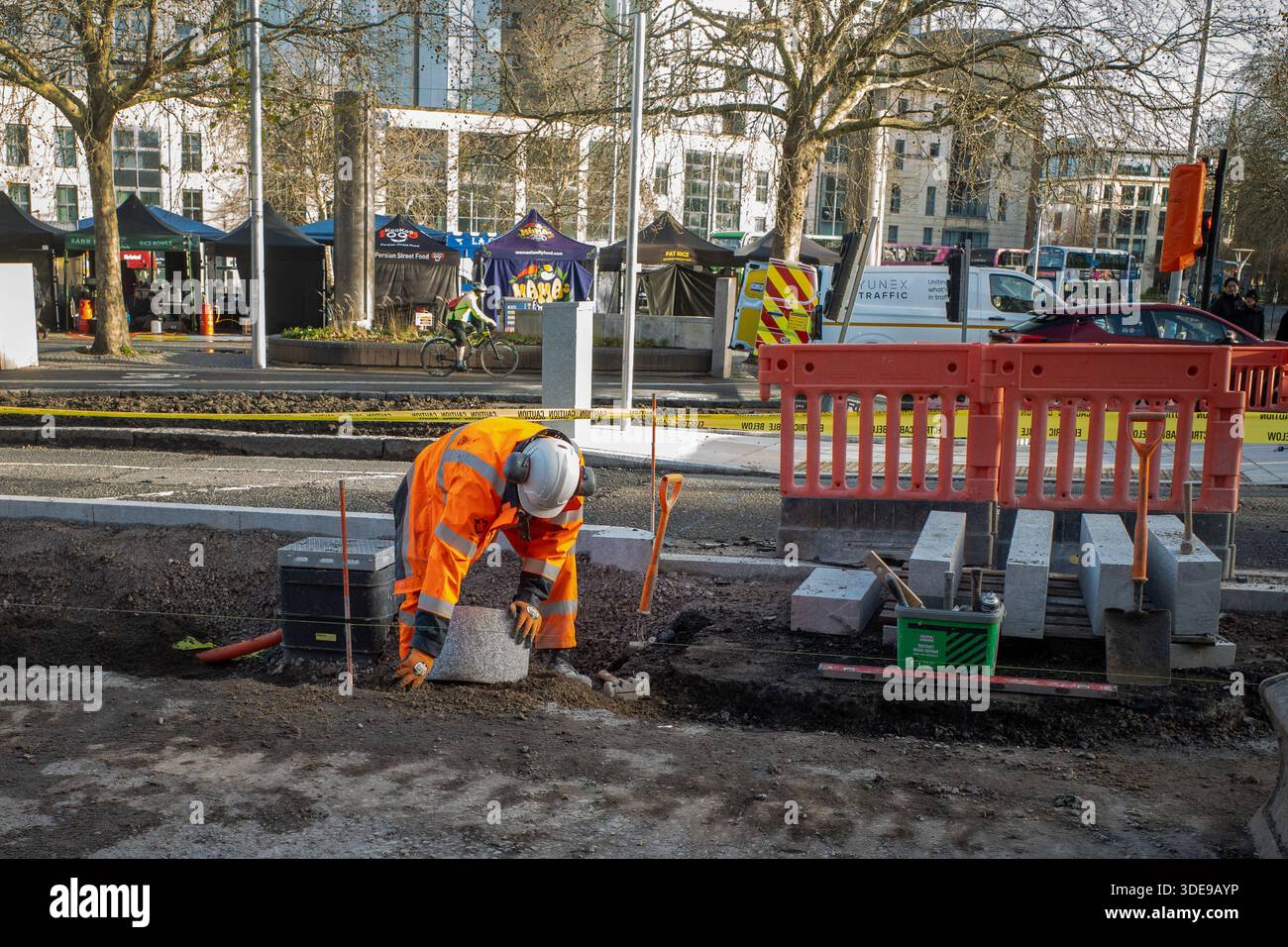 Dicembre 2025 - lavori in corso a Bristol, Inghilterra, Regno Unito. Foto Stock