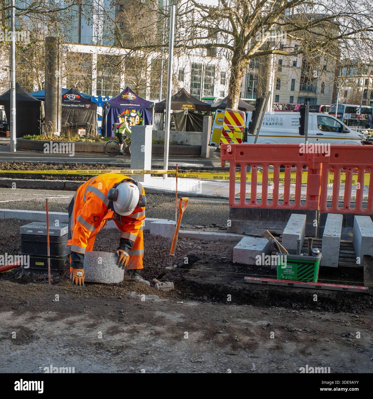 Dicembre 2025 - lavori in corso a Bristol, Inghilterra, Regno Unito. Foto Stock