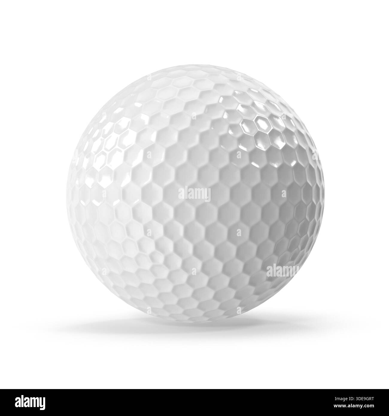 Palla da golf bianca con Dimples Foto Stock