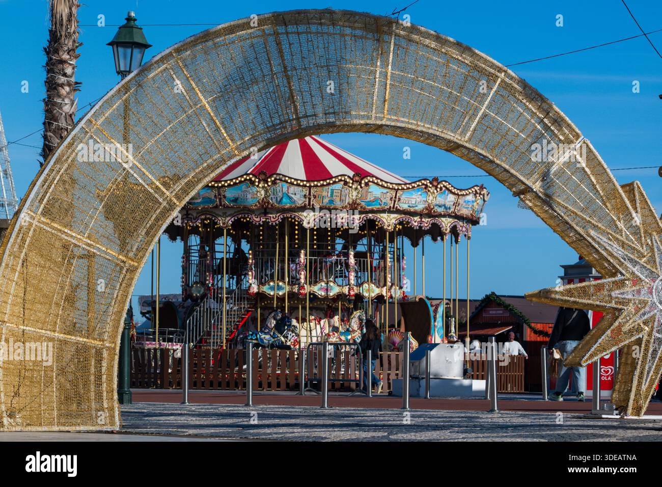 Tradizionale giostra veneziana a Cascais, Portogallo Foto Stock