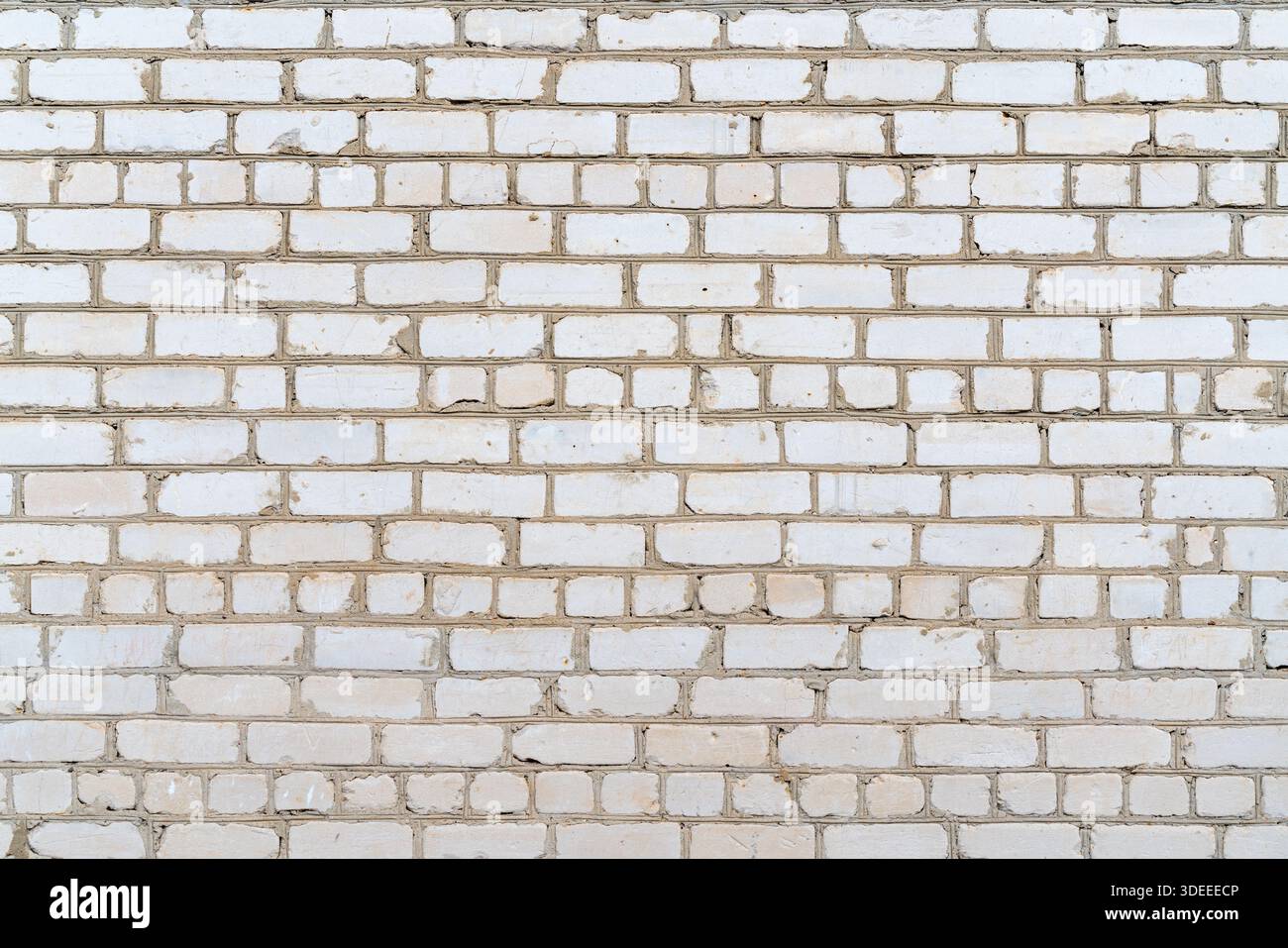Vecchio muro di mattoni bianchi. Mattoni da costruzione, sfondo vintage. Foto Stock