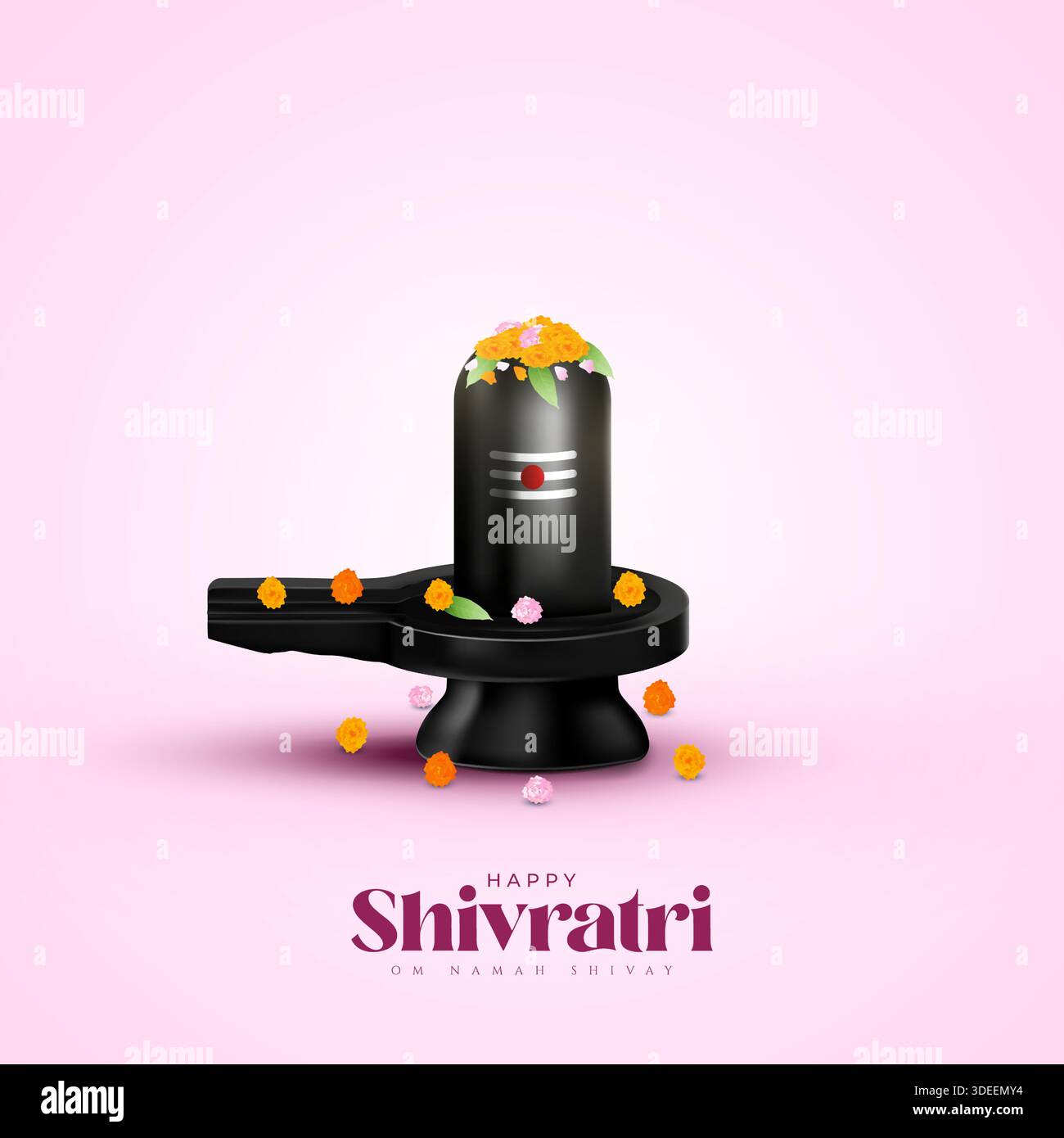 Mahashivratri Shivling Design. Un festival indù celebrato dalla notte del signore shiva. Traduzione - la grande notte di Shiva Illustrazione Vettoriale