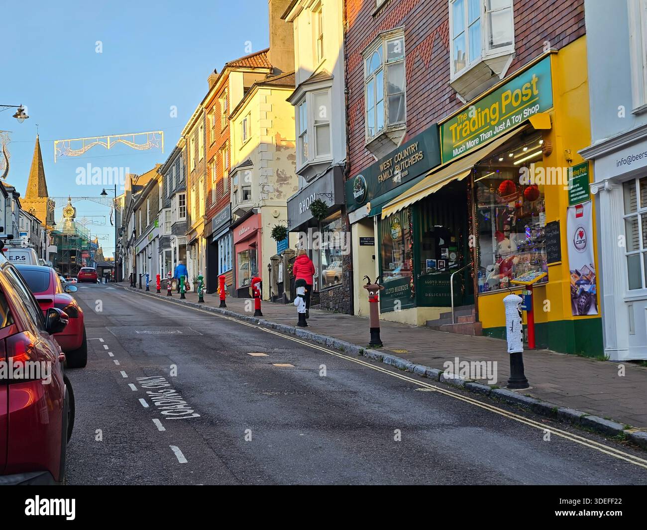 FORE Street a Natale, Devon Foto Stock