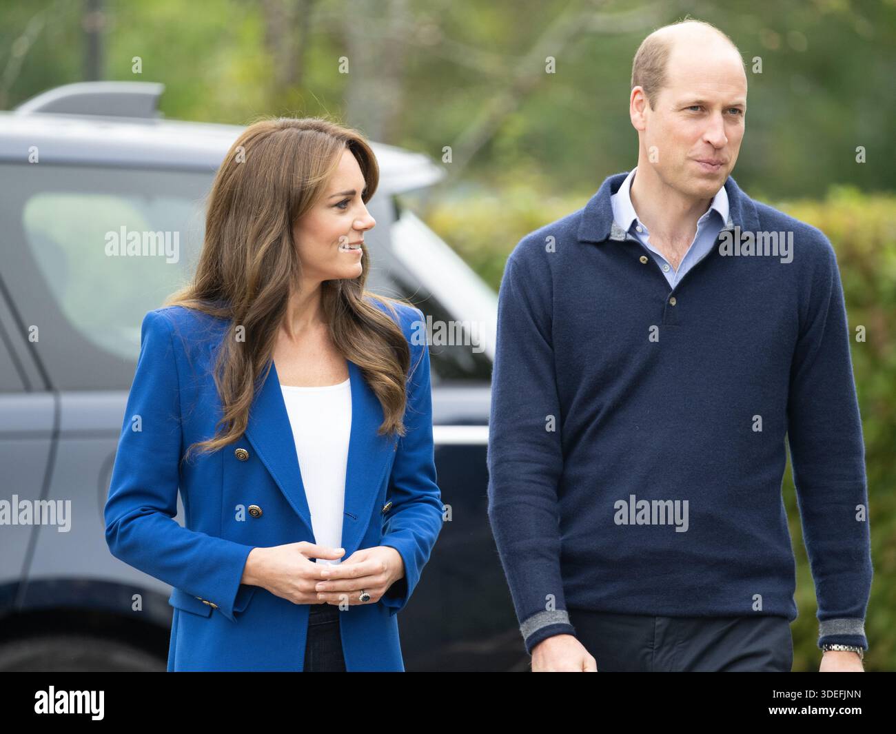 Marlow, Regno Unito. 12 ottobre 2023. Il Principe e la Principessa del Galles partecipano a un workshop di fitness mentale gestito da SportsAid presso il Bisham Abbey National Sports Centr Foto Stock