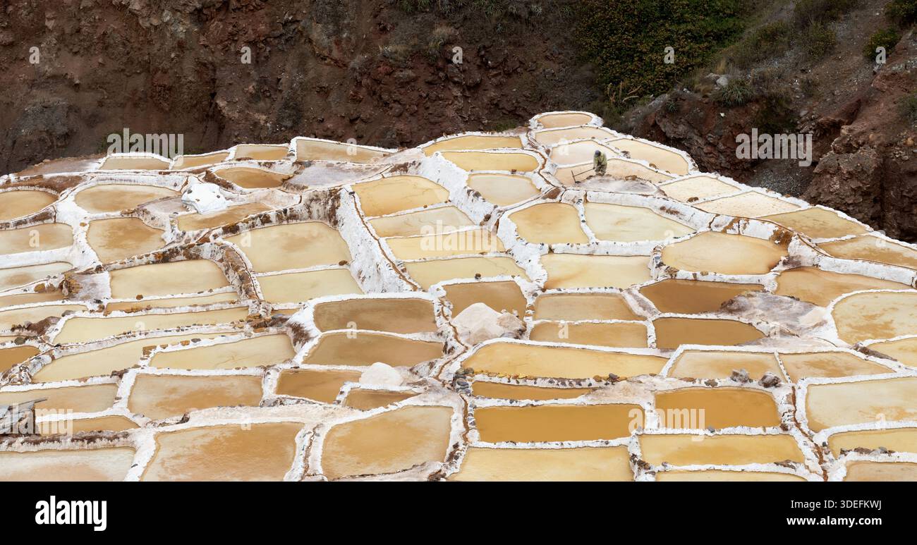 Salineras de Maras, Perù Foto Stock