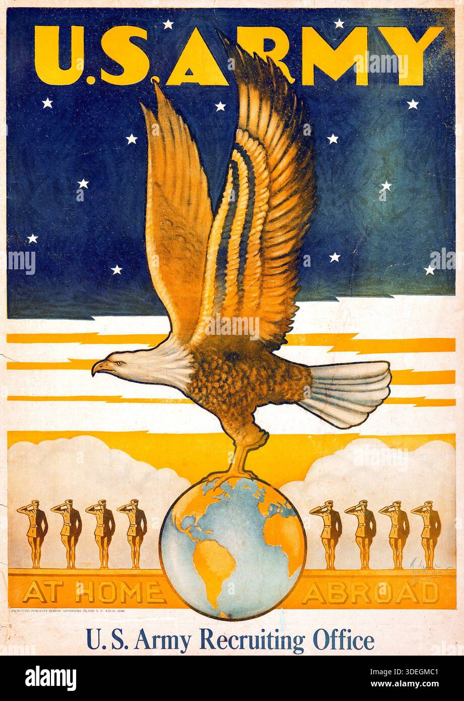 Propaganda poster (US Army Recruiting Office, Publicity Bureau, 1933) Feat an Eagle - Tom Woodburn illustrazione Foto Stock