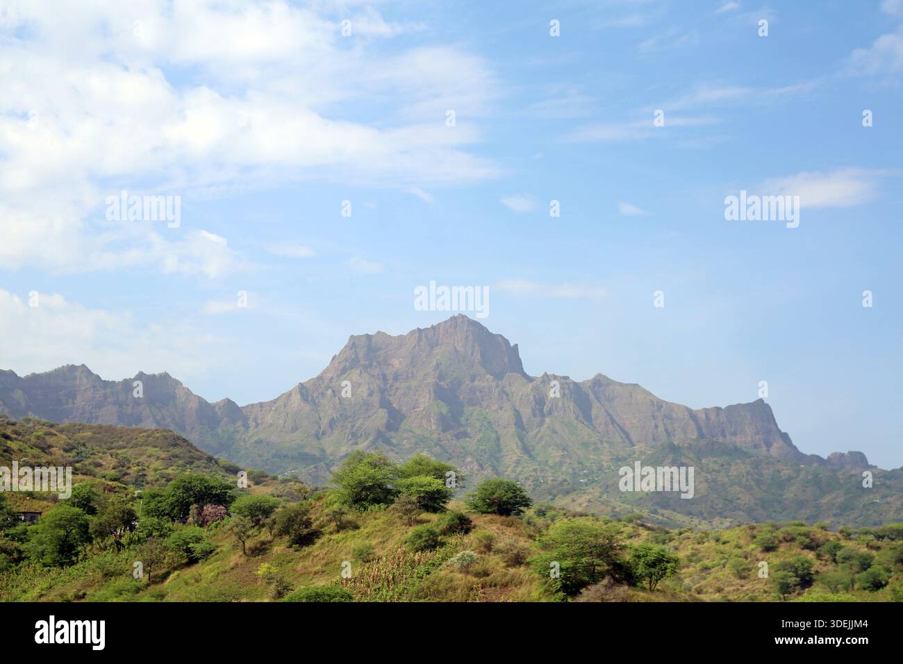 Picos o montagne sull'isola di Santiago, Cabo Verde, Isole Capo Verde, Cap Vert Foto Stock