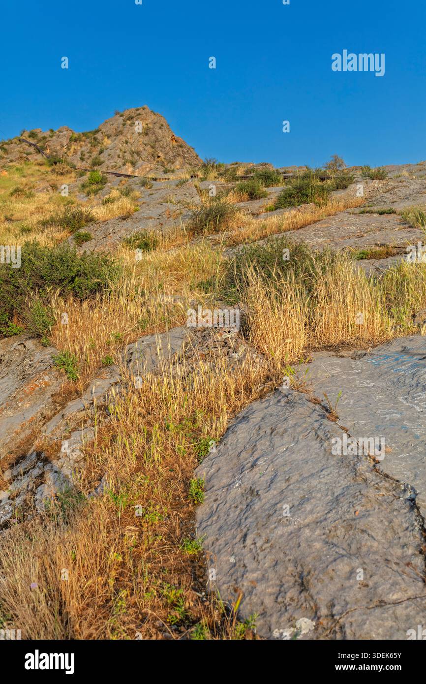 Sulayman Mountain, Sulaiman-Too, sito patrimonio dell'umanità dell'UNESCO, Osh, regione di Osh, Kirghizistan Foto Stock