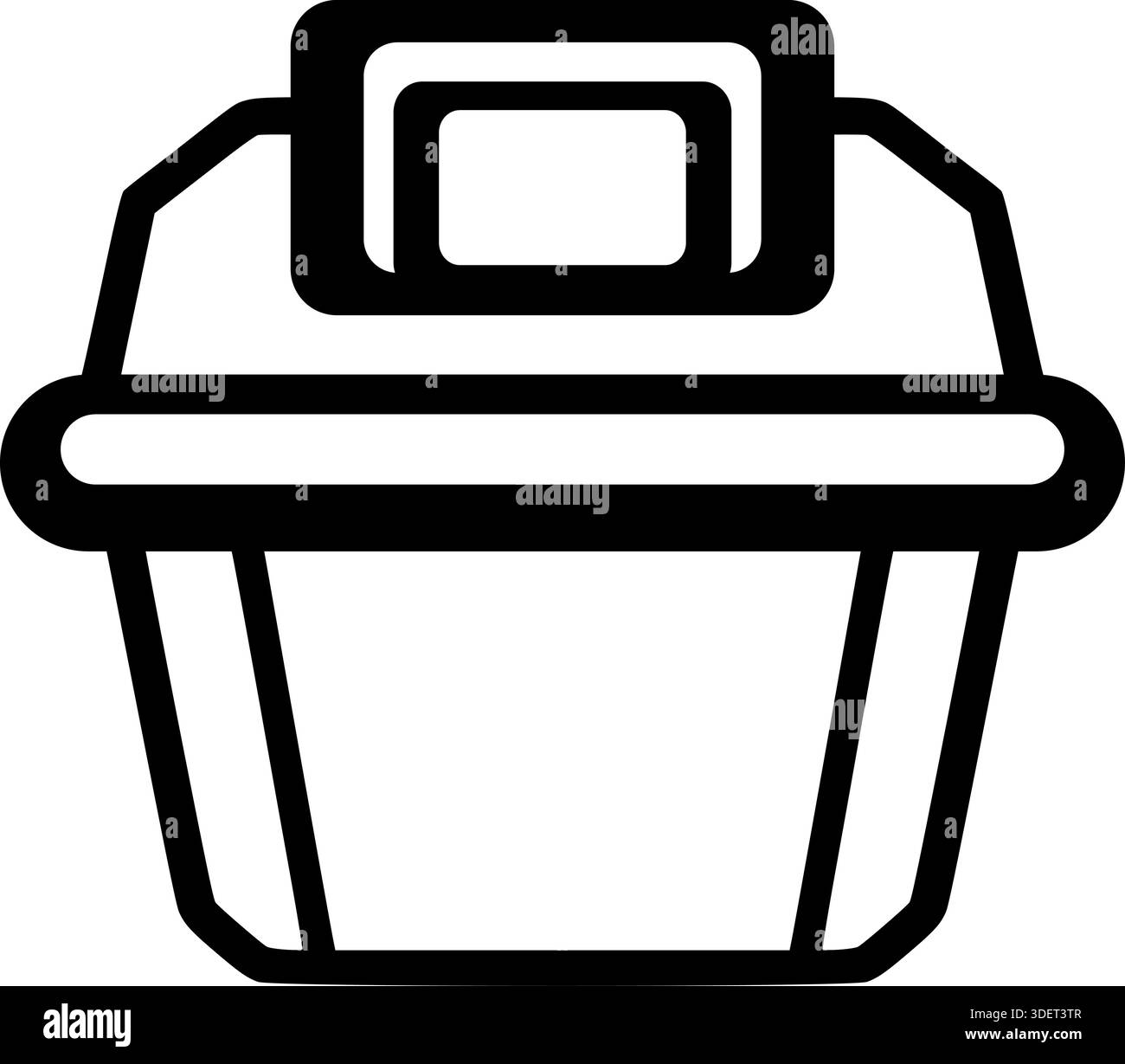 Icona del contenitore di estrazione - simbolo della scatola di consegna e conservazione degli alimenti con contorno nero Illustrazione Vettoriale
