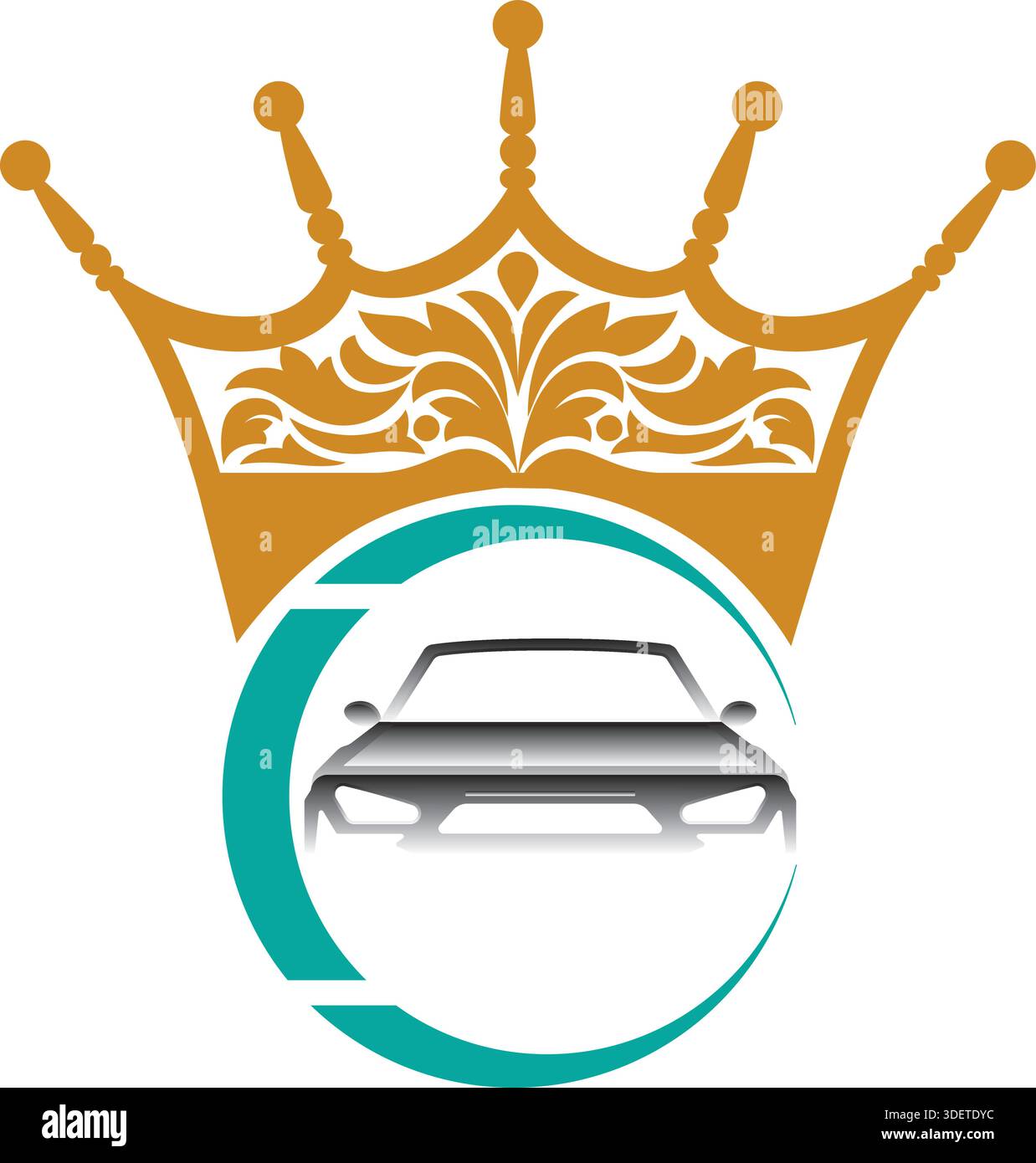 LOGO DELL'AUTO MUKUT o LOGO dell'auto Circle king design UNICO Illustrazione Vettoriale