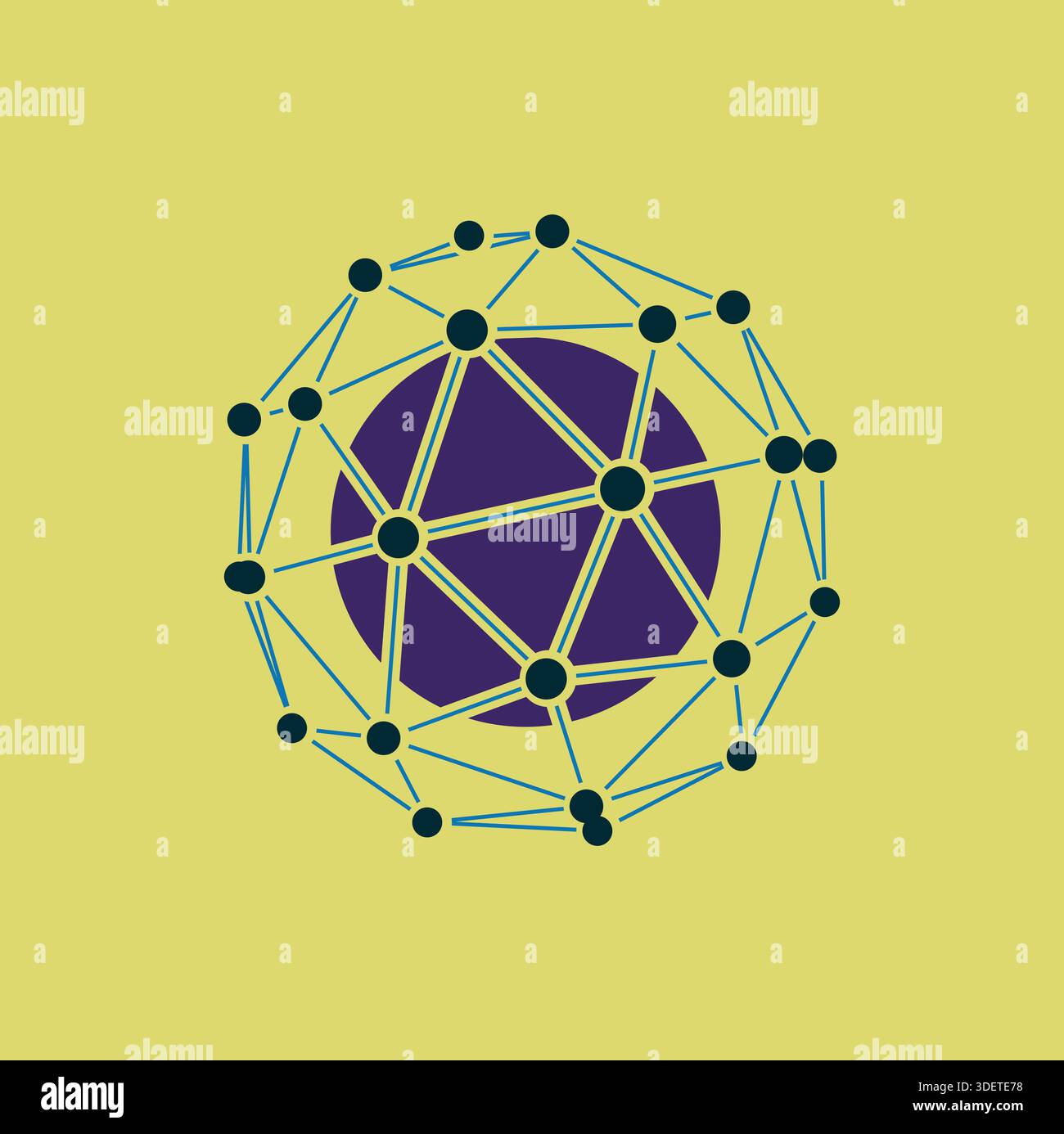 Sfera geometrica a rete metallica isolata su sfondo bianco Illustrazione Vettoriale