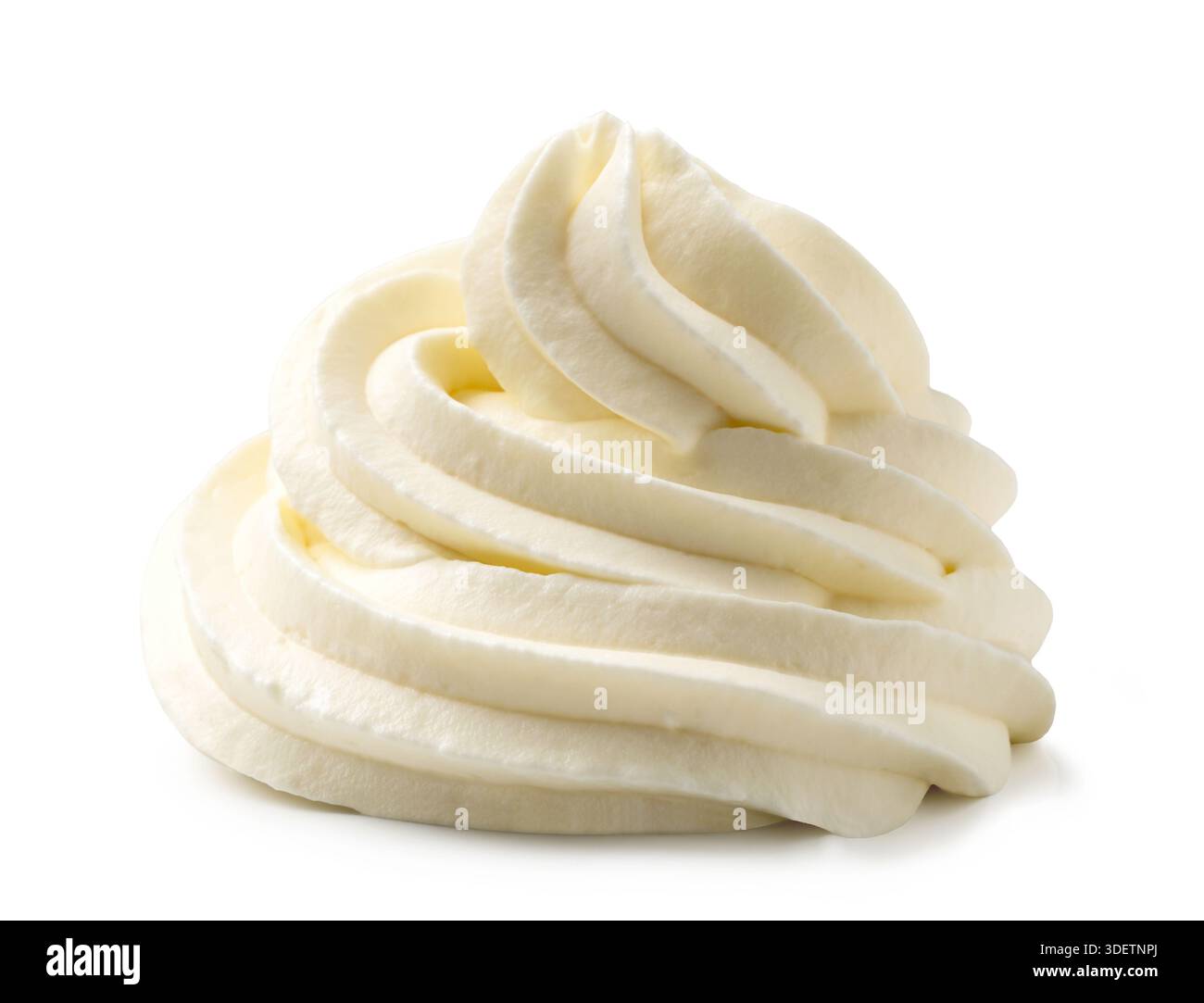 panna montata perfetta isolata su sfondo bianco Foto Stock