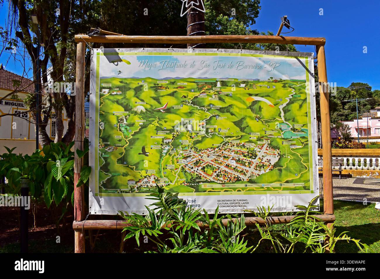 SAO JOSE DO BARREIRO, SAN PAOLO, BRASILE - 25 dicembre 2025: Mappa illustrata della città Foto Stock