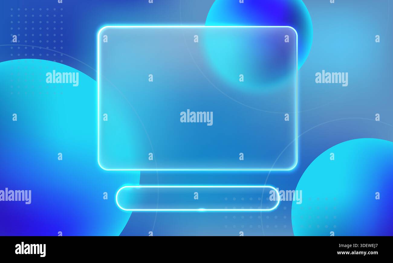 Illustrazione vettoriale. Effetto morfismo in vetro con piastre di forma rettangolare luminose. Illustrazione Vettoriale