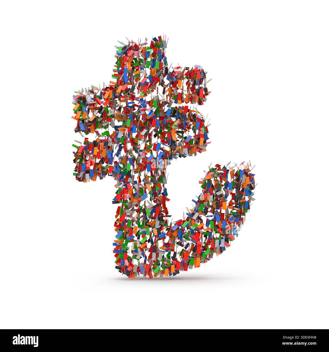 Simbolo di lira turca formato da una moltitudine di minuscoli e colorati Confetti Foto Stock