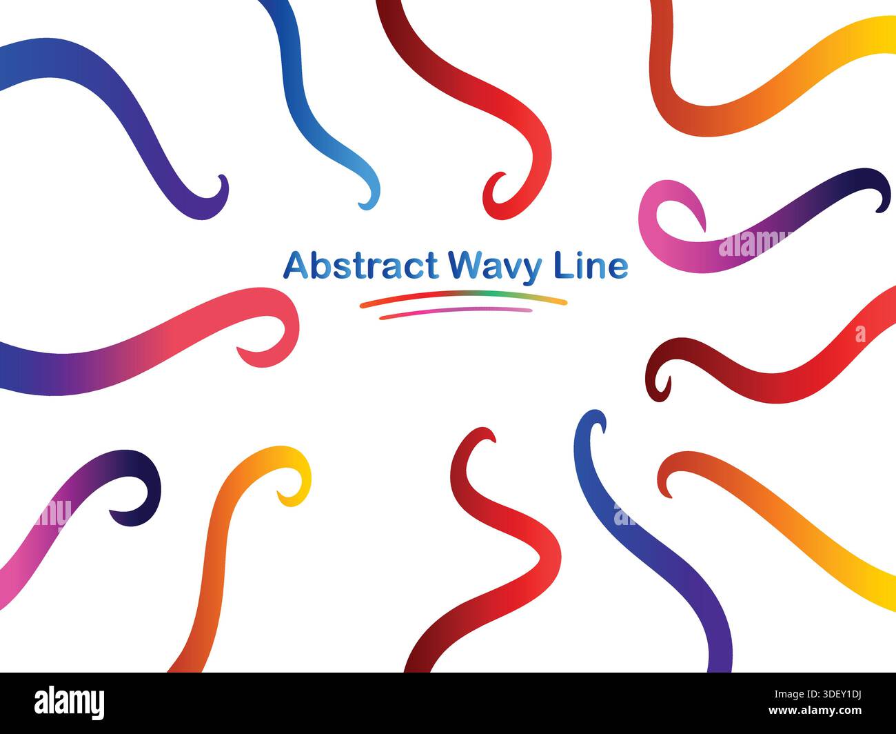 Esplosione di linee ondulate astratte con vivaci Swirls multicolore Illustrazione Vettoriale