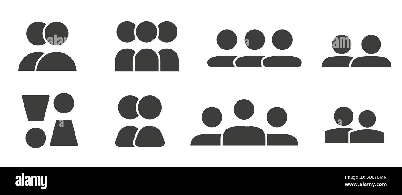 Raccolta di segni vettoriali del team aziendale e del gruppo. Logo trendy Illustrazione Vettoriale