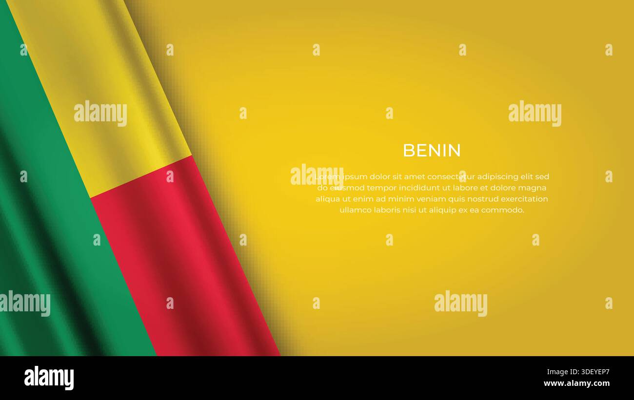 Bandiera BENIN con colore originale Illustrazione Vettoriale