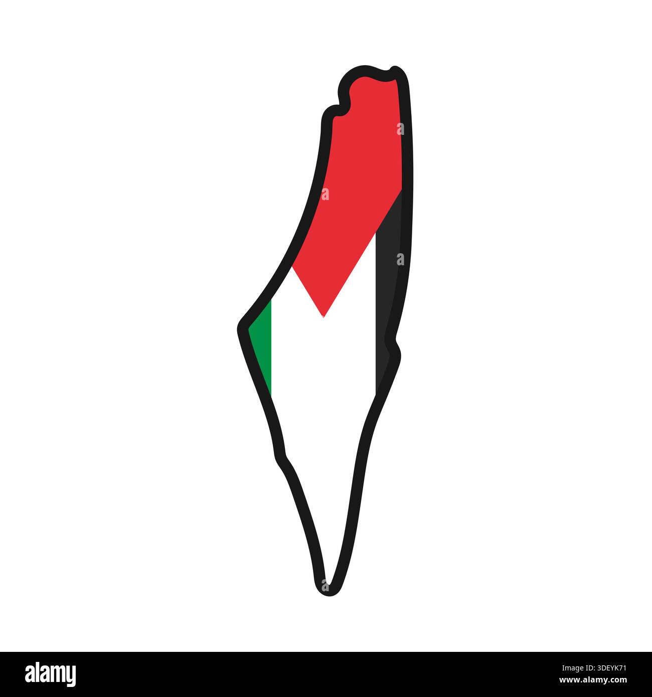 Mappa DELLA PALESTINA con bandiera nel corpo Illustrazione Vettoriale