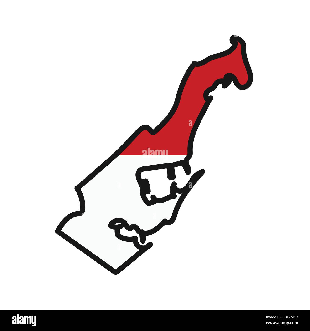 Mappa DI MONACO con bandiera nel corpo Illustrazione Vettoriale