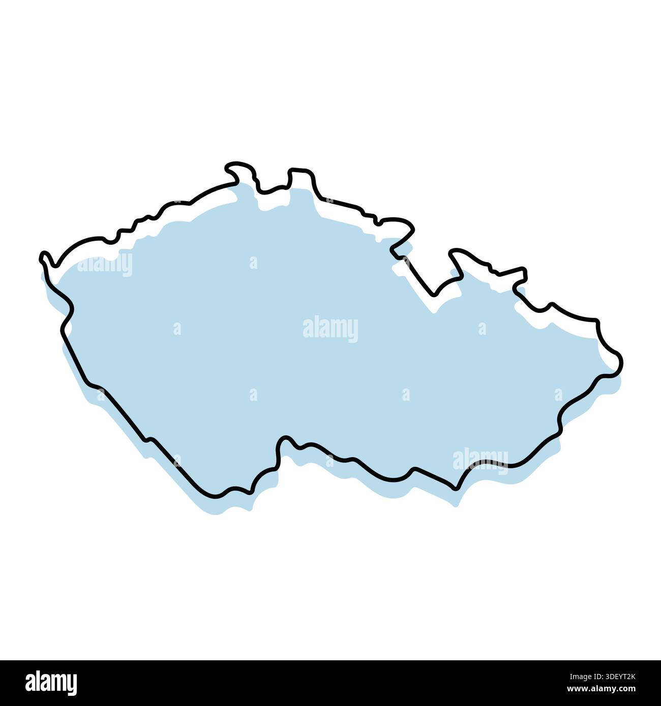 REPUBBLICA CECA Mappa con corpo e contorno isolato su sfondo bianco Illustrazione Vettoriale