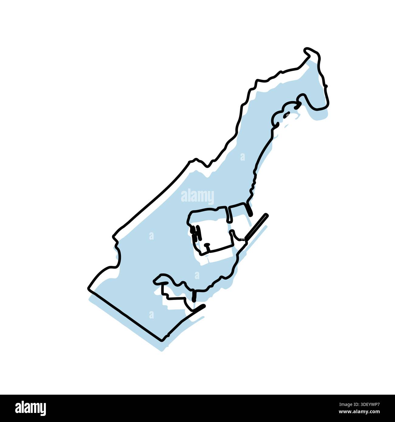 Mappa DI MONACO con corpo e contorno isolati su sfondo bianco Illustrazione Vettoriale