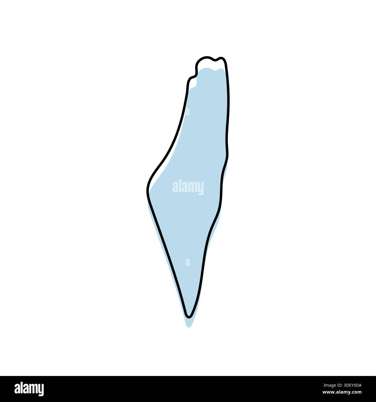 Mappa DELLA PALESTINA con corpo e contorno isolato su sfondo bianco Illustrazione Vettoriale