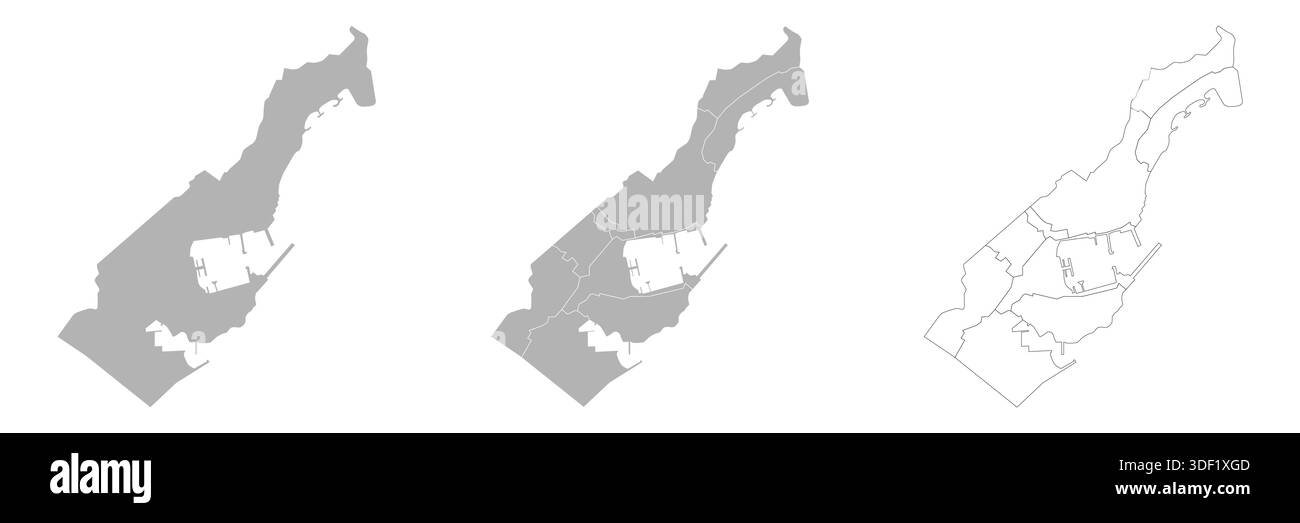 Set di mappe DI MONACO con mappa principale e mappe regionali Illustrazione Vettoriale