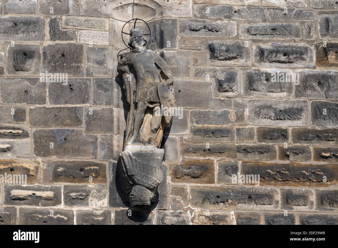 Statua di San Venceslao a Wenzelburg, XVII secolo, Lauf an der Pegnitz, Media Franconia, Baviera, Germania Foto Stock