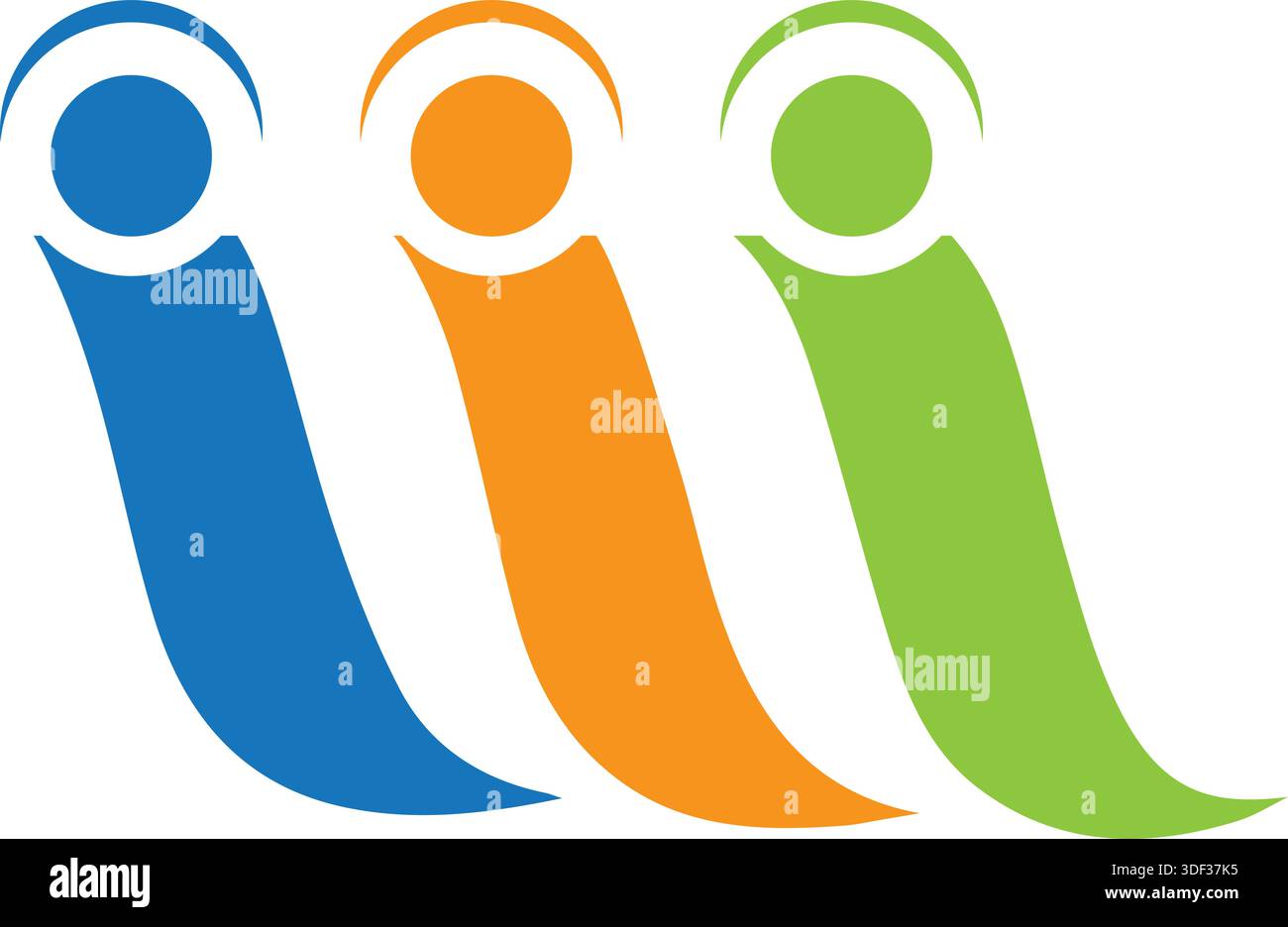 Three People Growth Logo Design Human Teamwork icona modello vettoriale Illustrazione Vettoriale