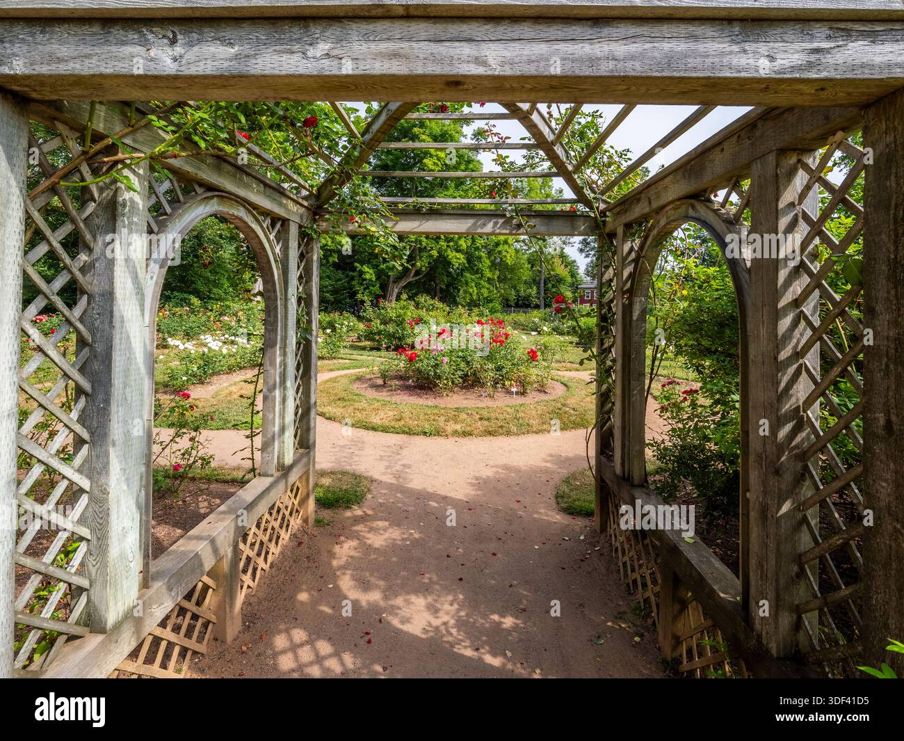 Rose Garden nel famoso Annapolis Royal Historic Gardens di Annolpolis Royal, nuova Scozia, Canada Foto Stock