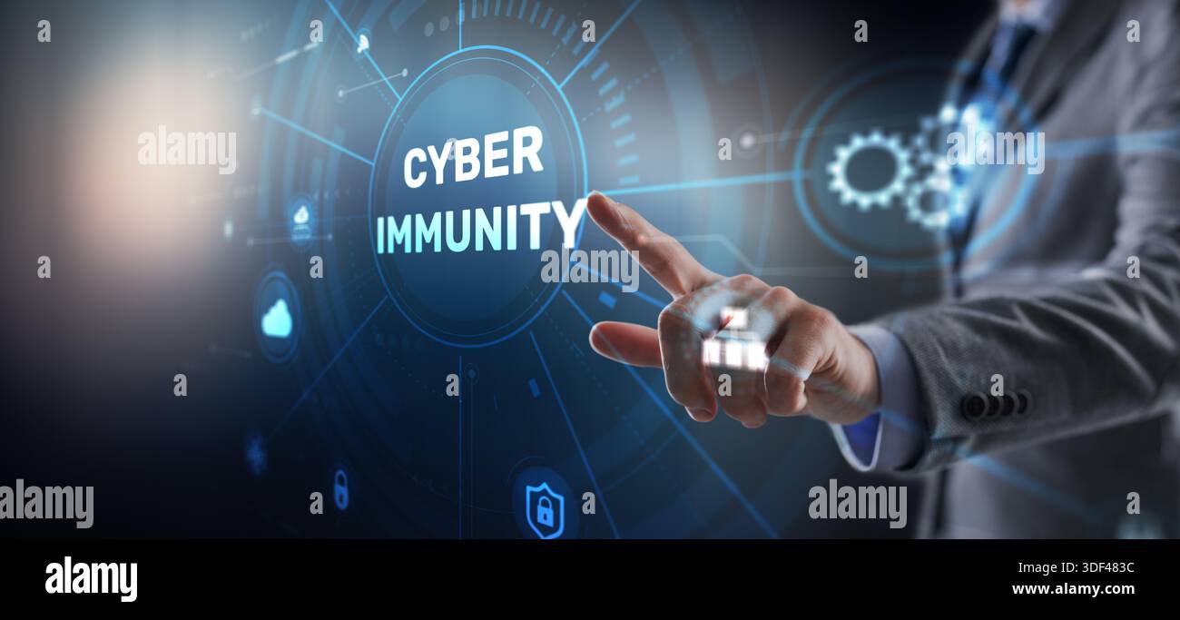 Sistema di immunità informatica che fornisce una protezione completa contro minacce e attacchi digitali. Foto Stock