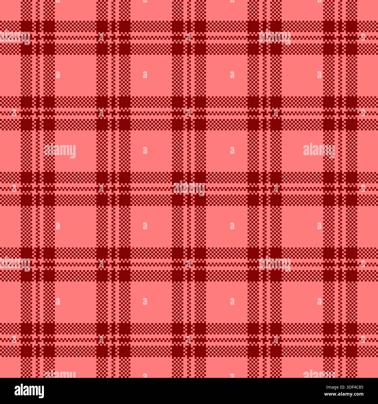 Tessuto con motivo a quadri trapuntato, motivo multi-fondo. Tessuto ruvido senza cuciture vettore di assegni nella tavolozza dei colori rosso e marrone. Illustrazione Vettoriale