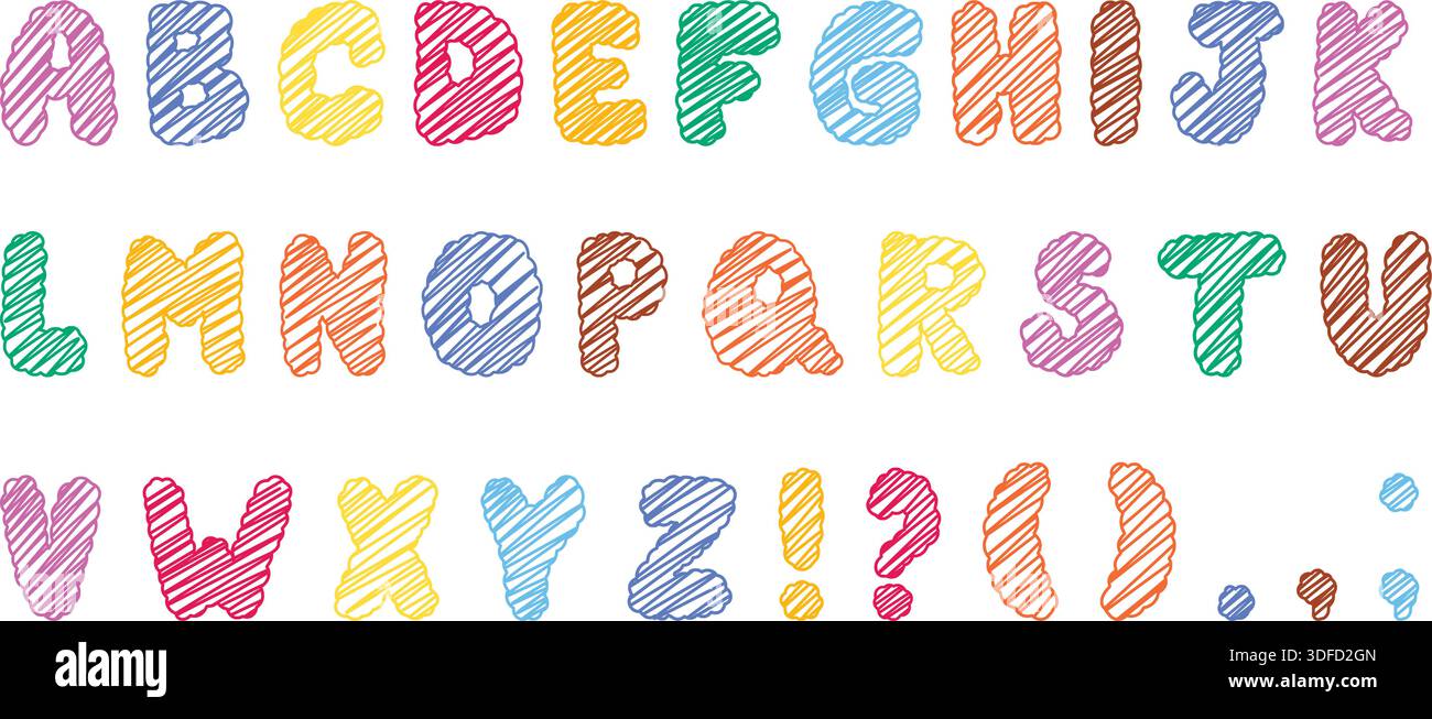 Alfabeto colorato e luminoso per i bambini Illustrazione Vettoriale