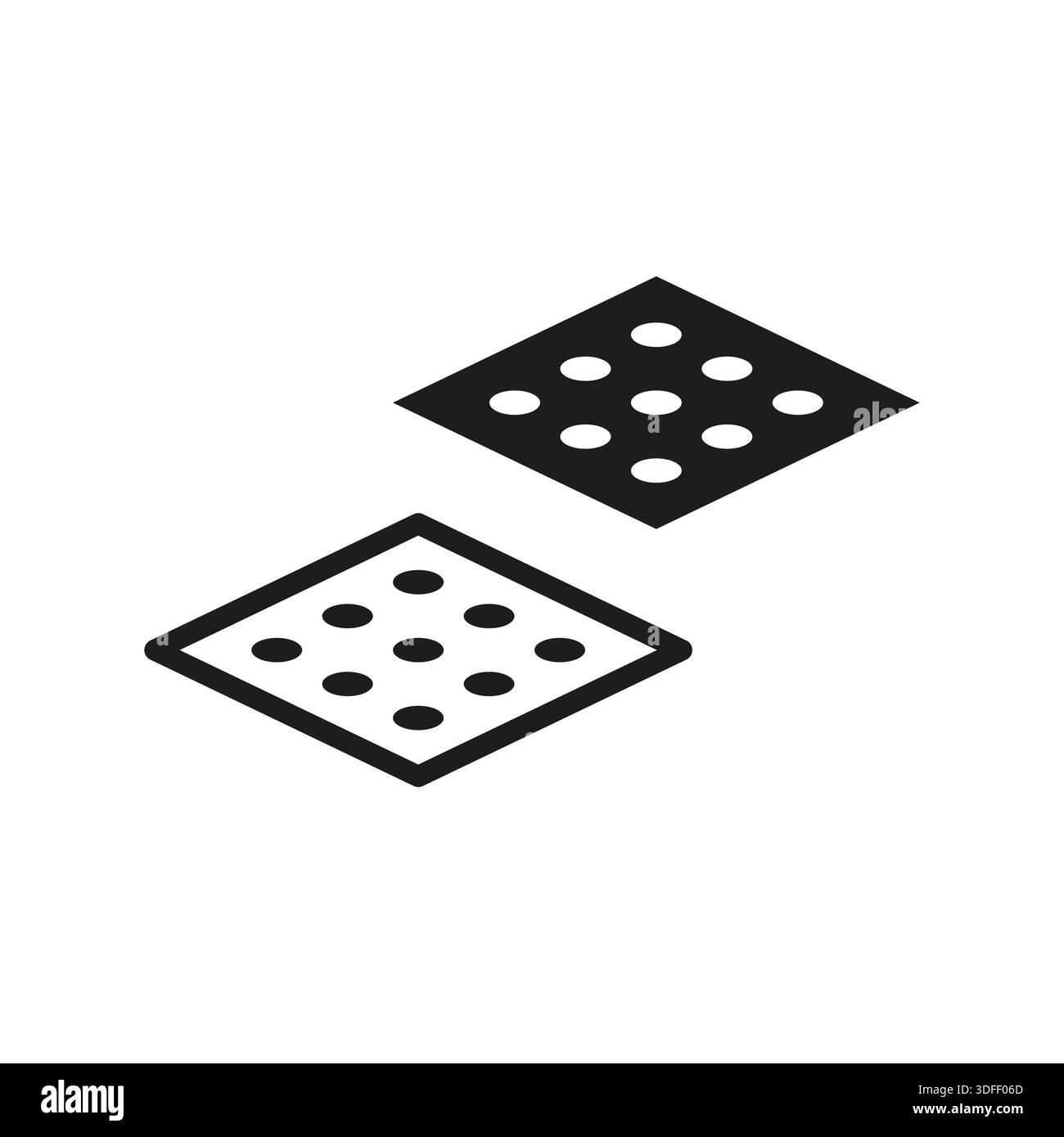 Piastre architettoniche perforate. Sofisticate illustrazioni vettoriali. Superfici di pavimentazione simmetriche. Distinti dieci dieci. EPS 10. Illustrazione Vettoriale